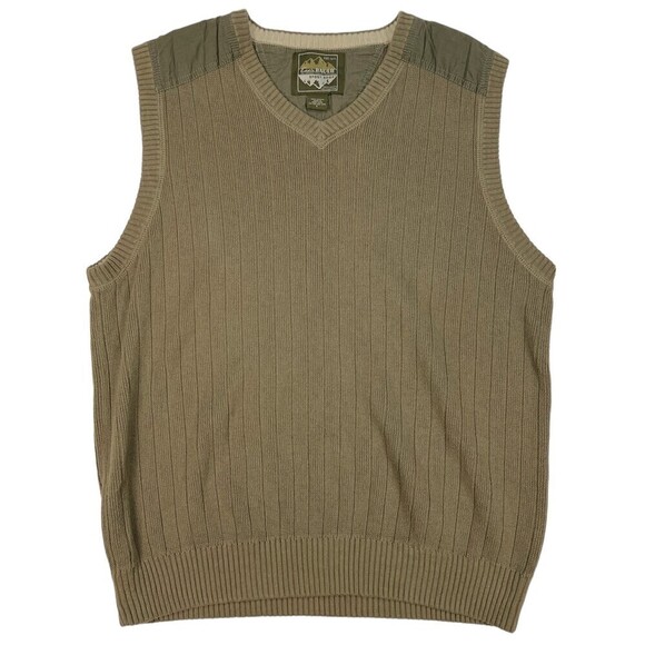 Eddie Bauer Sport Shop V-Neck Sweater Vest Olive Green Large - Picture 1 of 7